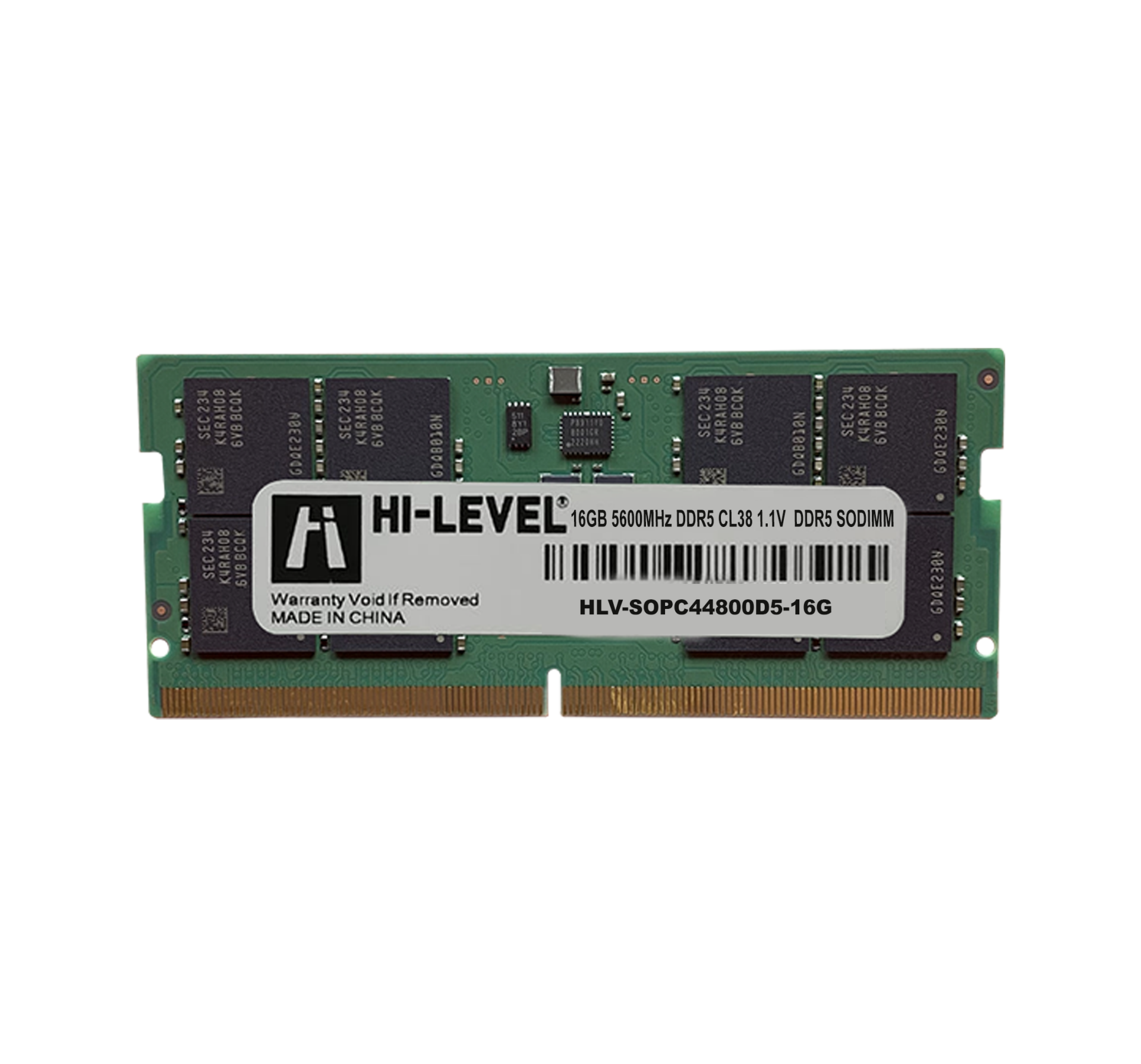 16 Gb Ddr5 5600mhz Hi-Level Cl40 1.1v Sodimm (Hlv-Sopc44800d5/16g)