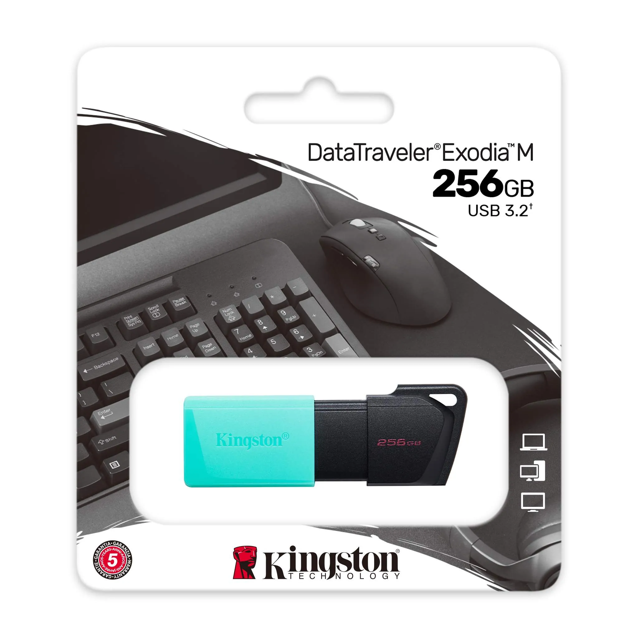 256 Gb Usb3.2 Kingston Data Traveler Exodia M Siyah/Teal (Dtxm/256gb)