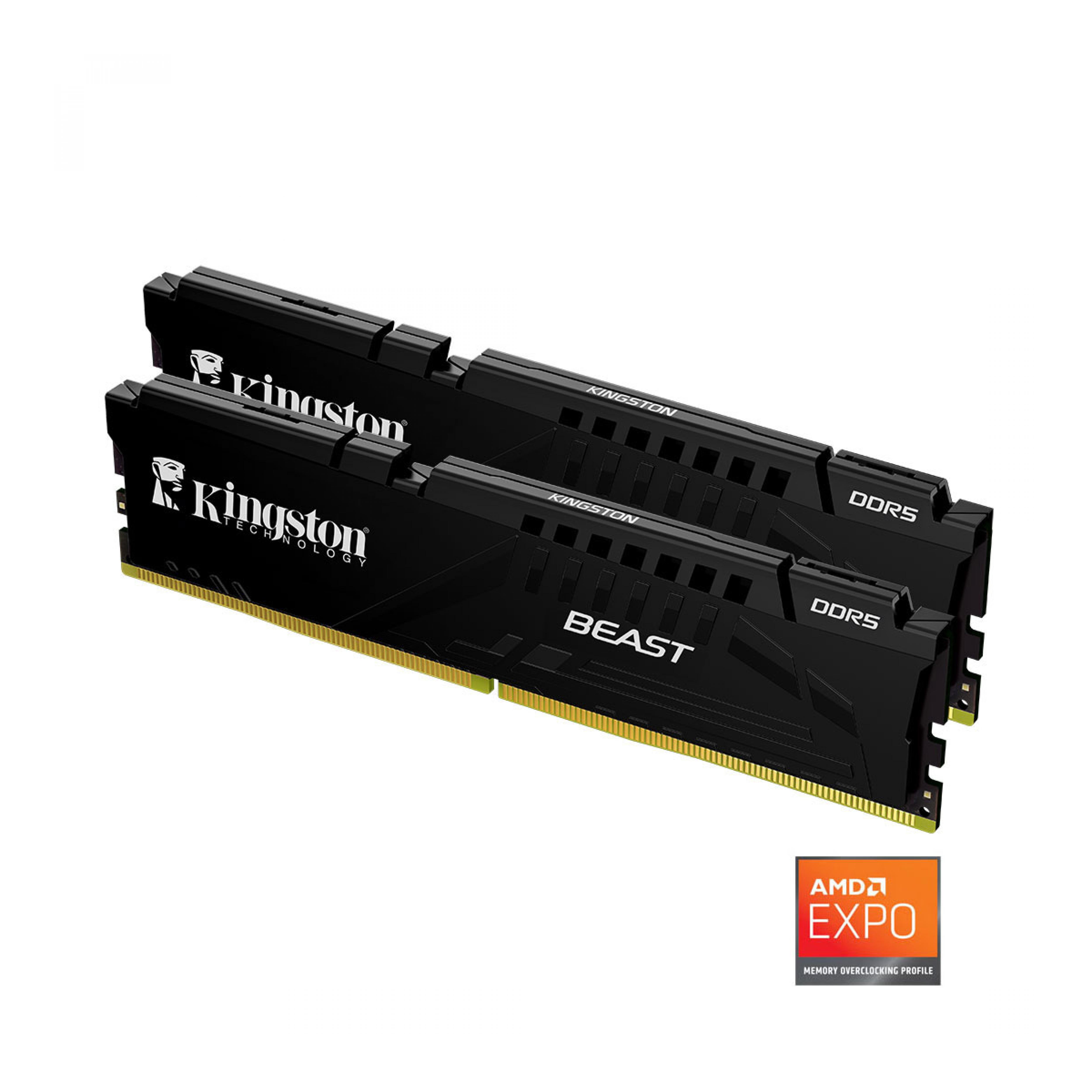 64 Gb (2x32gb) Ddr5 6000mhz Kingston Beast Black Expo Cl30 (Kf560c30bbek2-64tr)