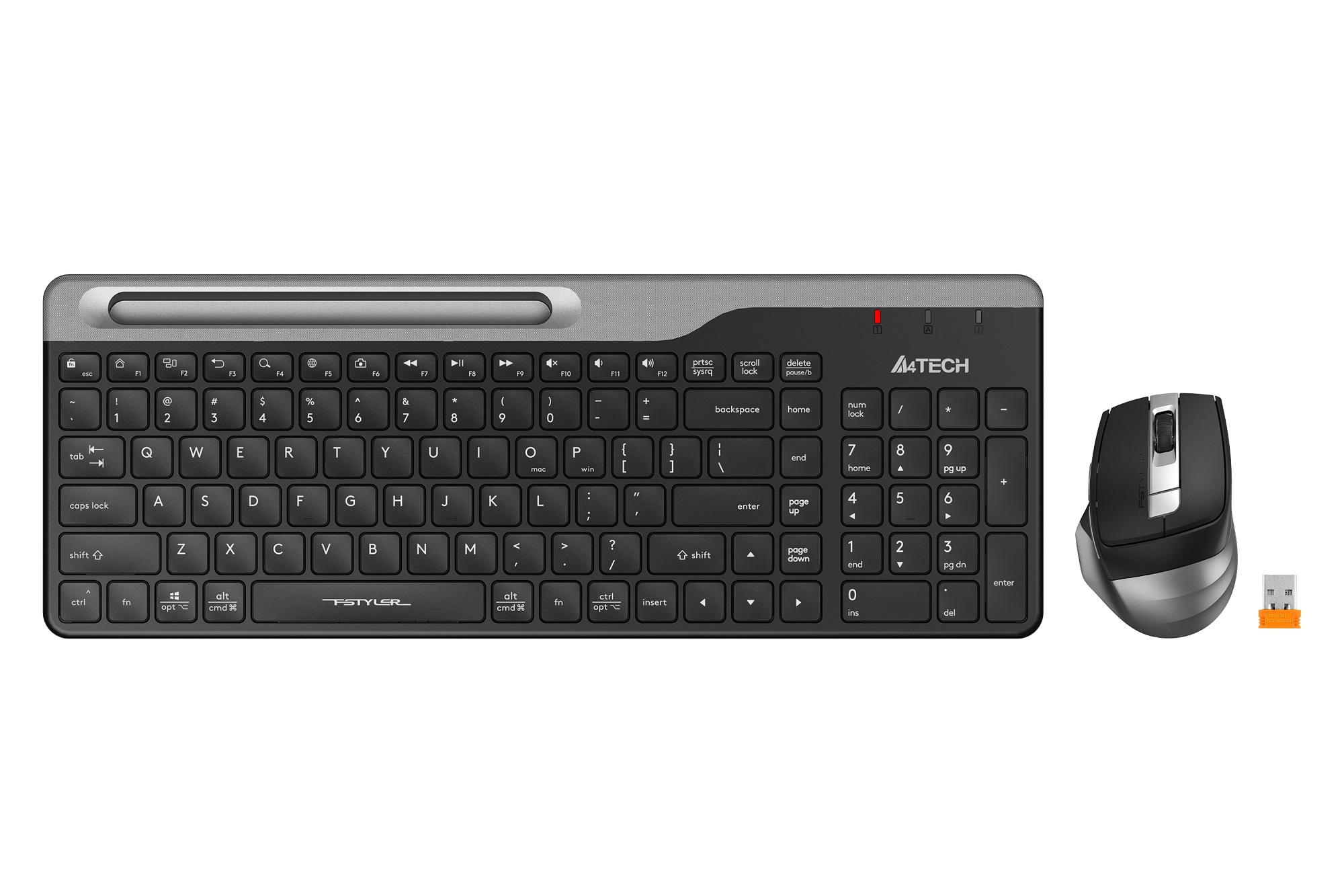 A4 Tech FB2535C Kablosuz Q Multimedya Klavye + Optik Mouse Set Gri