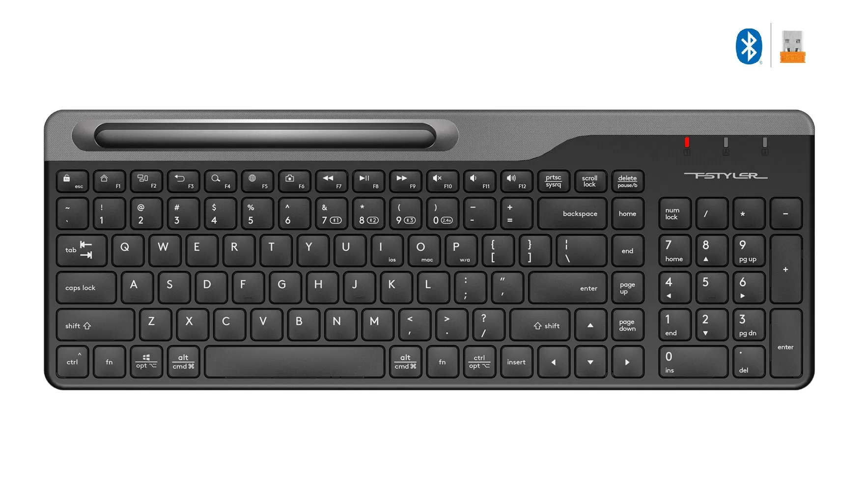 A4 Tech Fbk25 Kablosuz Q Multimedia Klavye Siyah