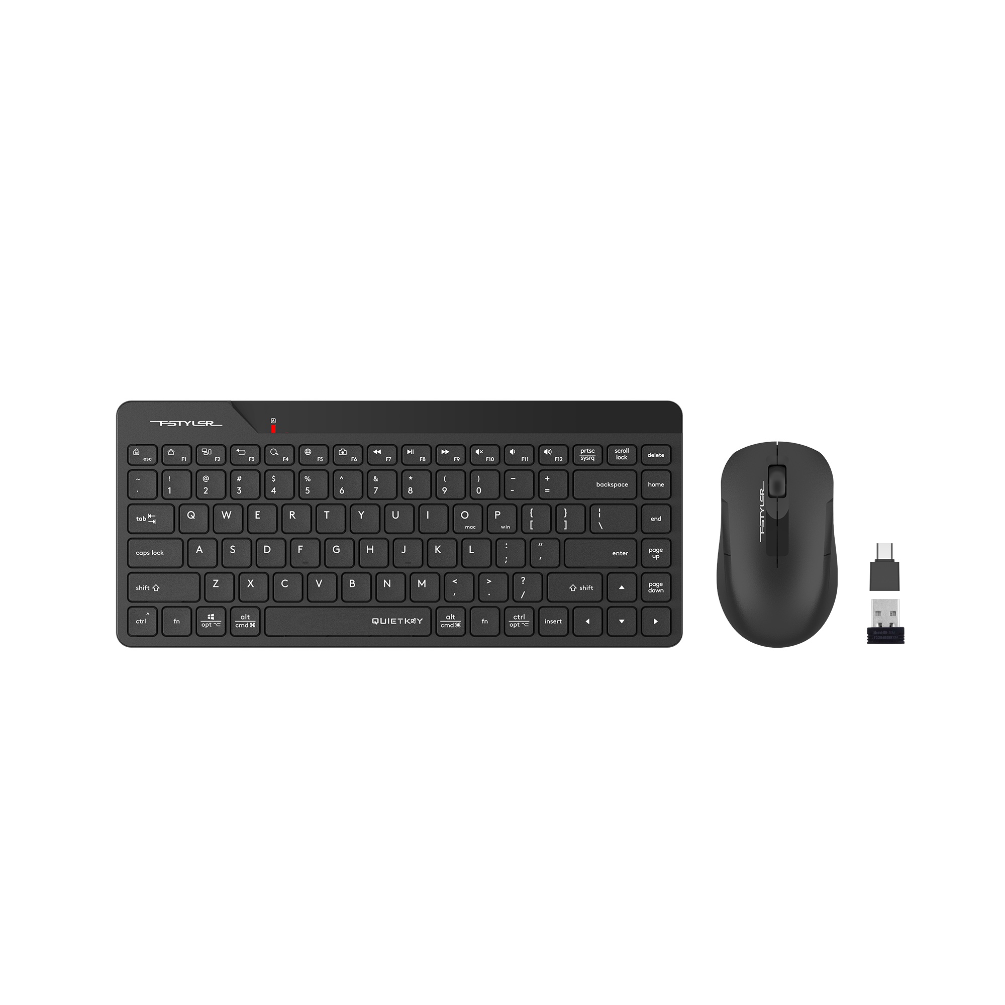 A4 Tech FG2300 Air2 2.4 QMini FN-MM Sesiz Klavye&Mouse Set Siyah