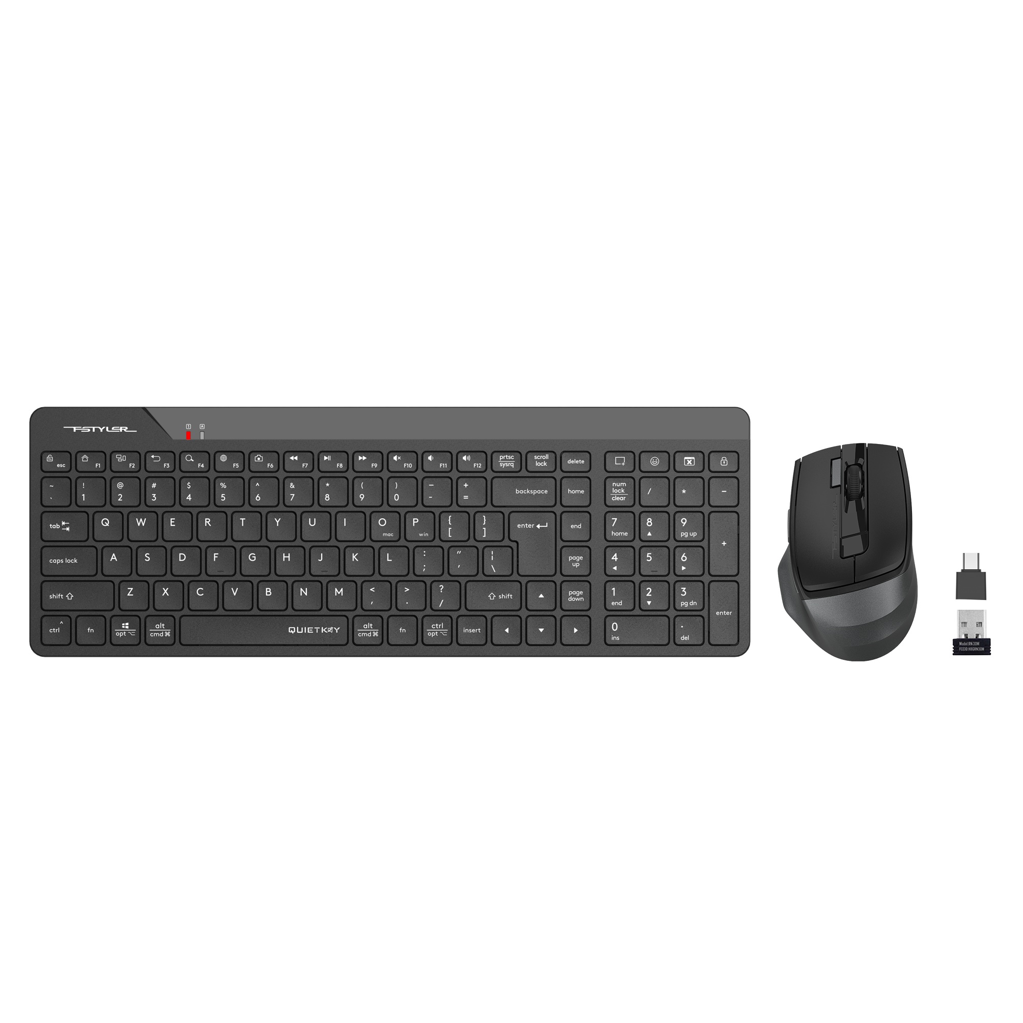A4 Tech FG2400 Air2 2.4 Qmini FN-MM Sessiz Klavye&Mouse Set Siyah