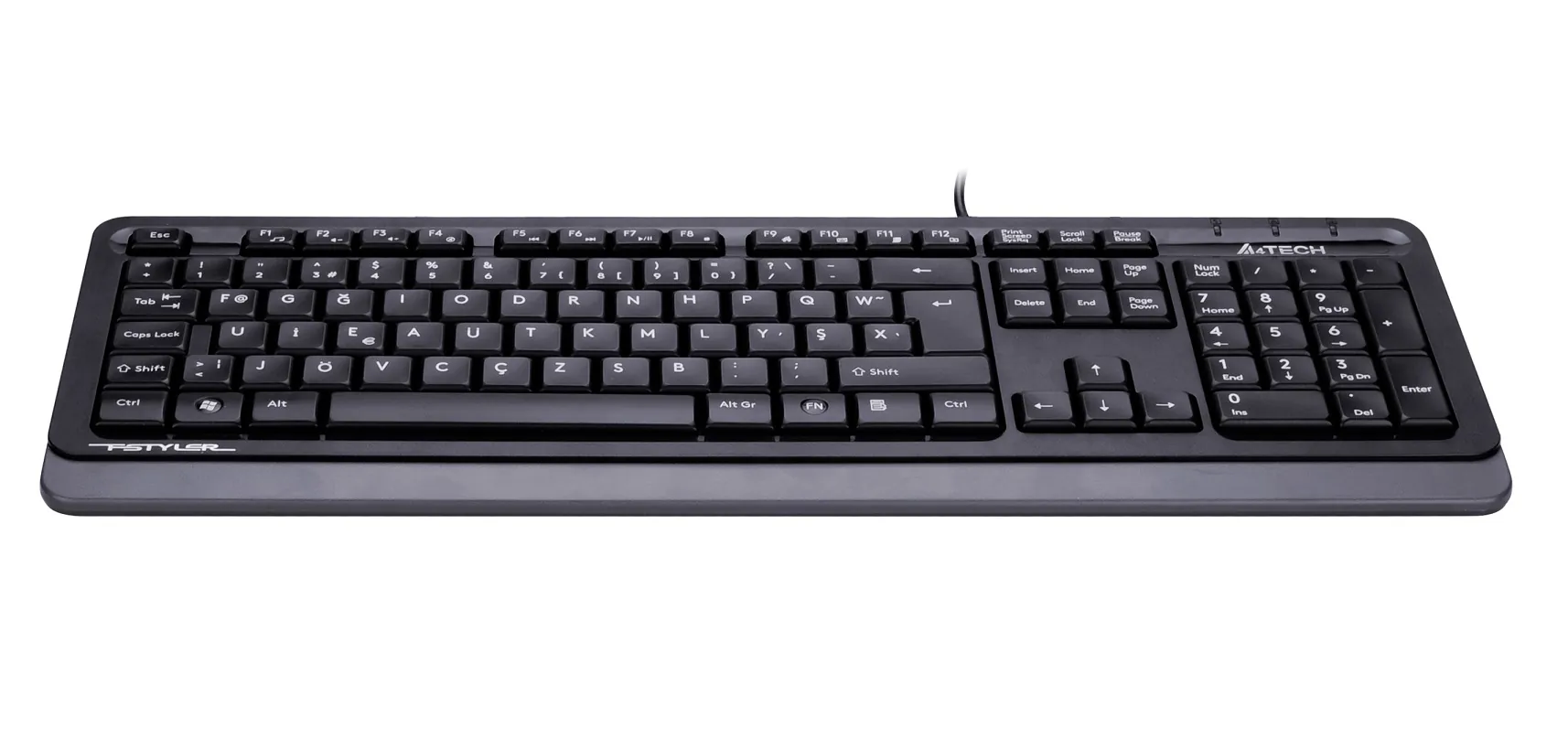 A4 Tech FK10 USB Kablolu F Multimedia Klavye Gri