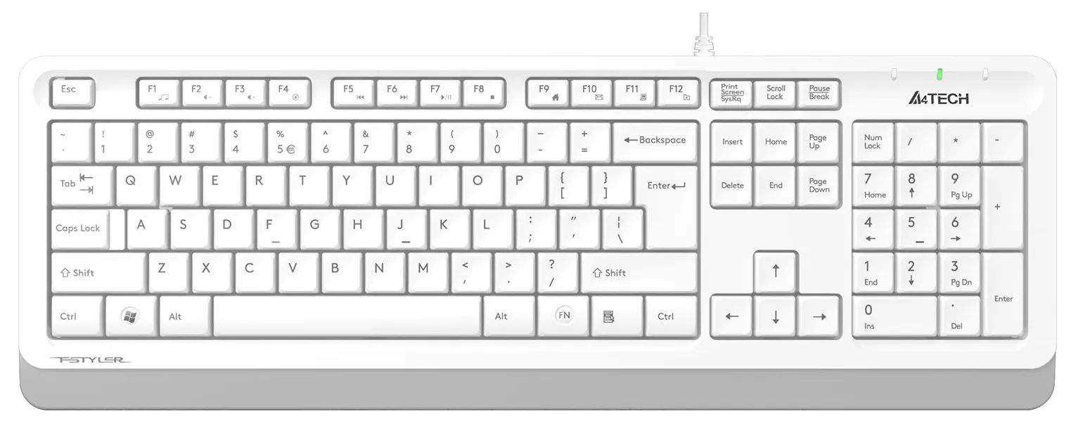 A4 Tech FK10 USB Kablolu Q Multimedia Klavye Beyaz