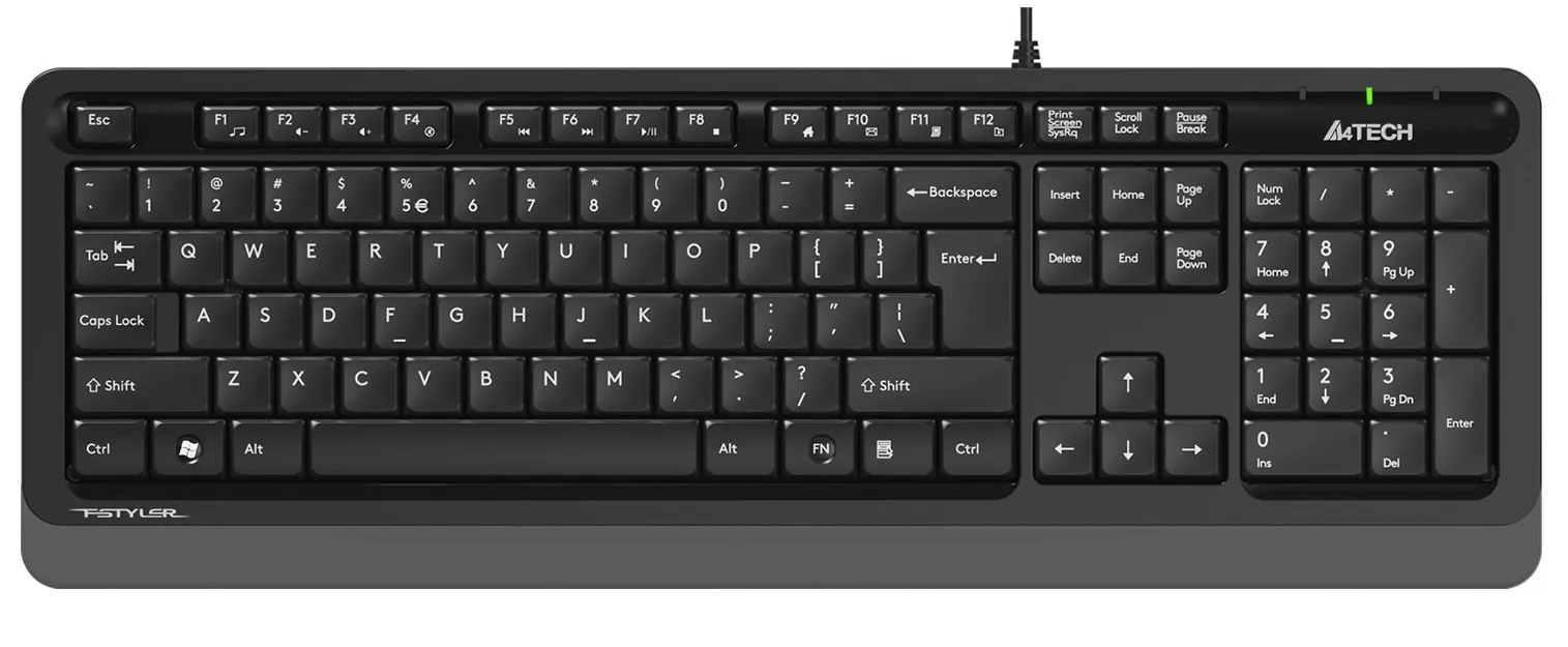 A4 Tech FK10 USB Kablolu Q Multimedia Klavye Gri