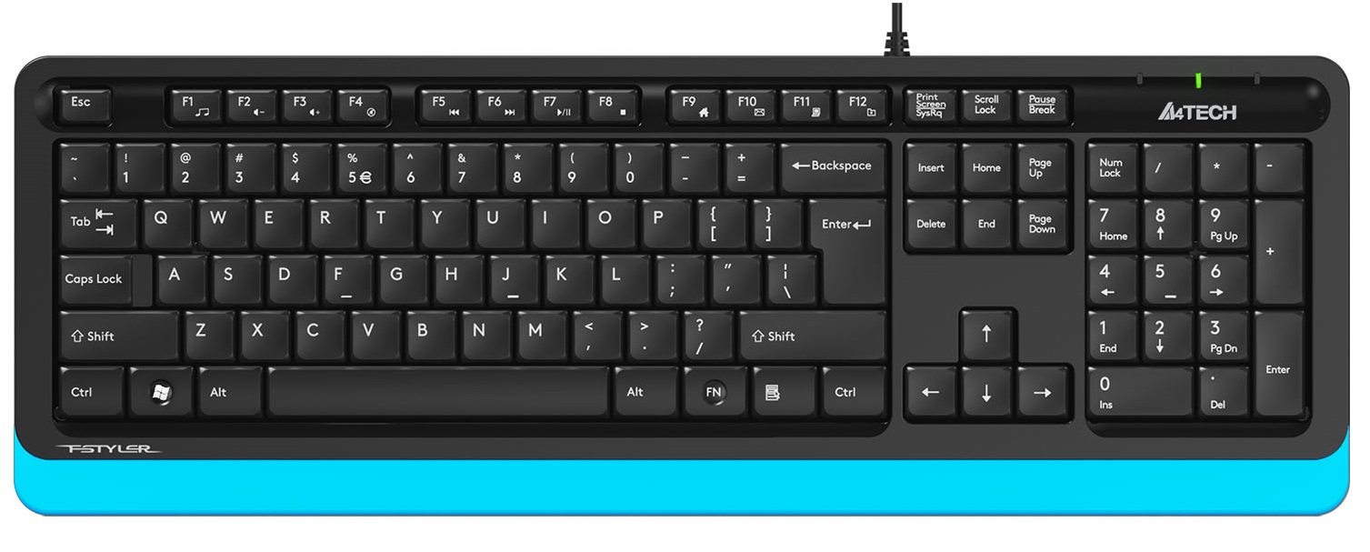 A4 Tech FK10 USB Kablolu Q Multimedia Klavye Mavi