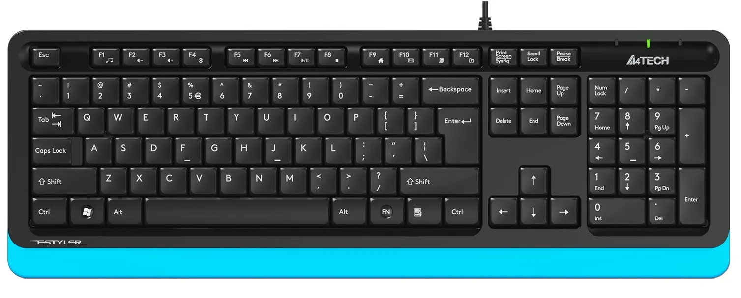 A4 Tech FK10 USB Kablolu Q Multimedia Klavye Mavi