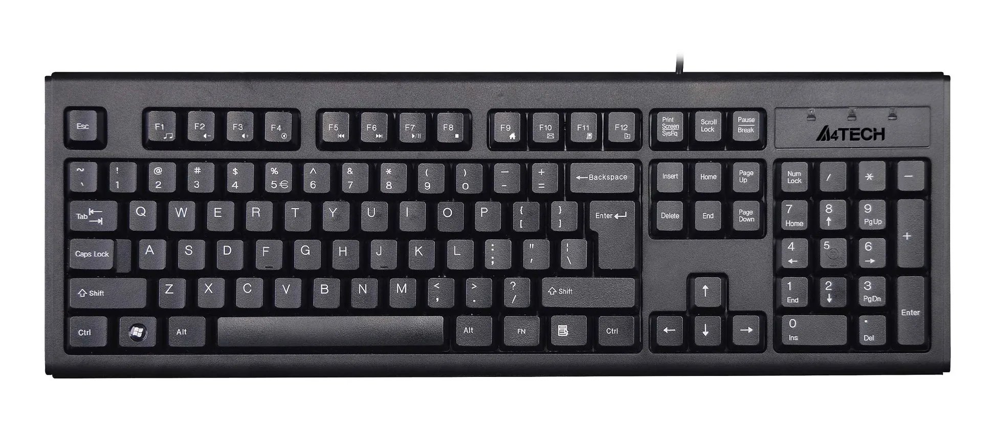 A4 Tech KM-720 USB Q Kablolu Multimedya Klavye Siyah