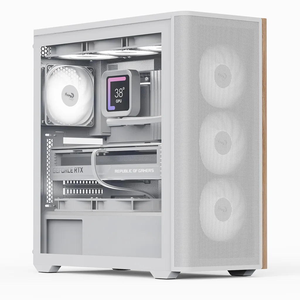 Aerocool D501A 4x12cm ARGB Fan USB3.0 Type-C Beyaz ATX Kasa