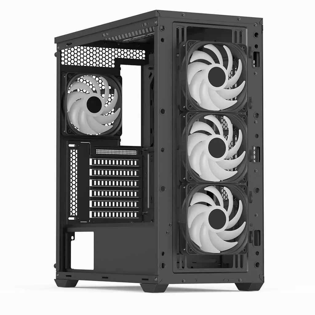 Aerocool D502A 4x12cm ARGB Fan USB3.0 Type-C Siyah ATX Kasa (AE-D502A-BK)