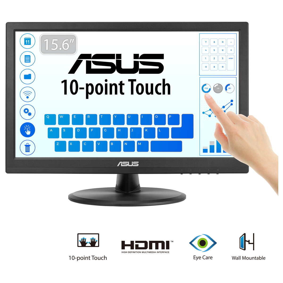 Asus 15.6" VT168HR 1366x768 5ms HDMI/VGA +Dokunmatik