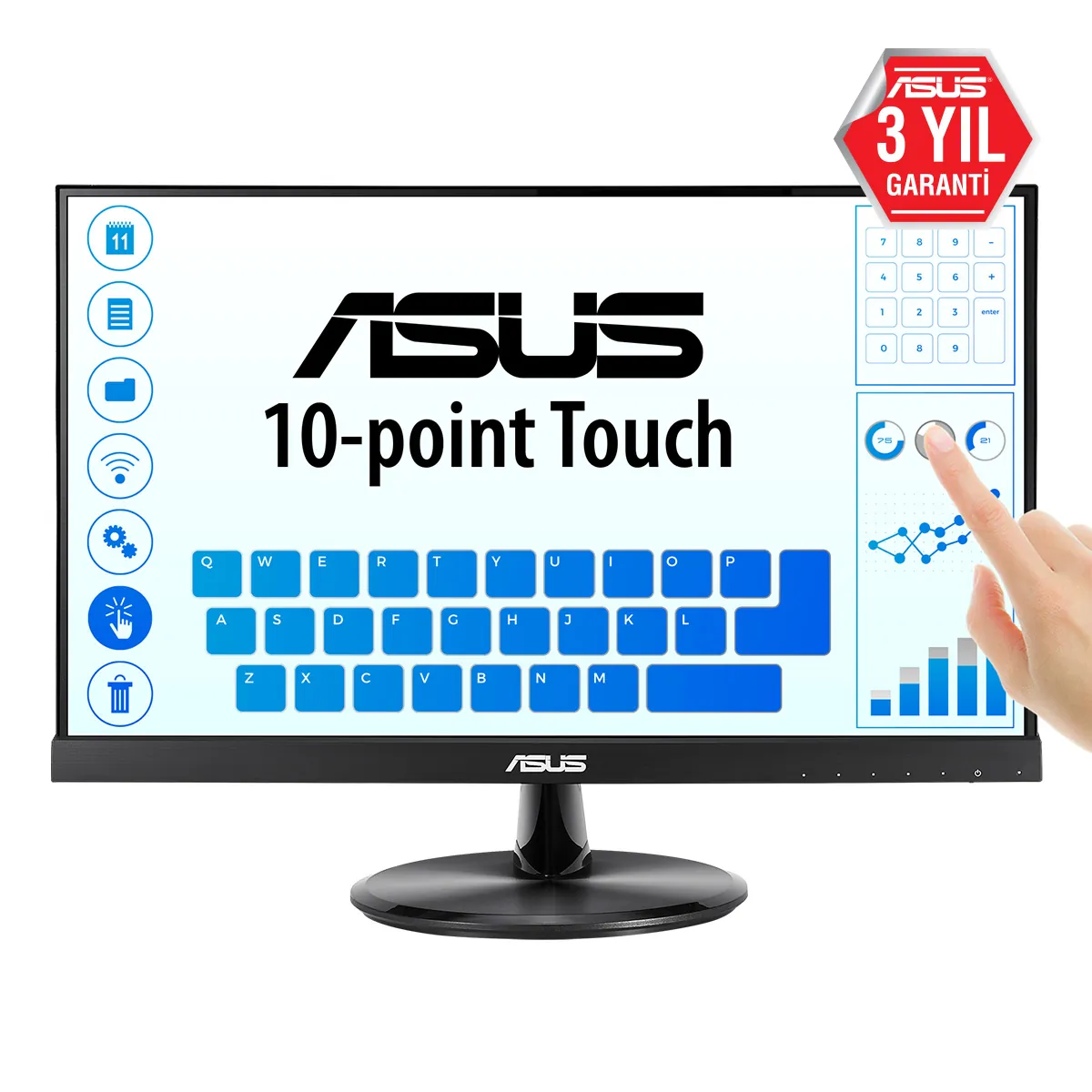 Asus 21.5" VT229H 1920x1080 5ms IPS HDMI/VGA +Speaker +VESA +Dokunmatik