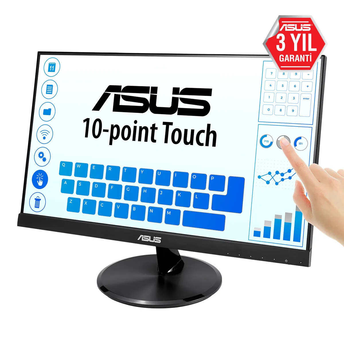 Asus 21.5" VT229H 1920x1080 5ms IPS HDMI/VGA +Speaker +VESA +Dokunmatik