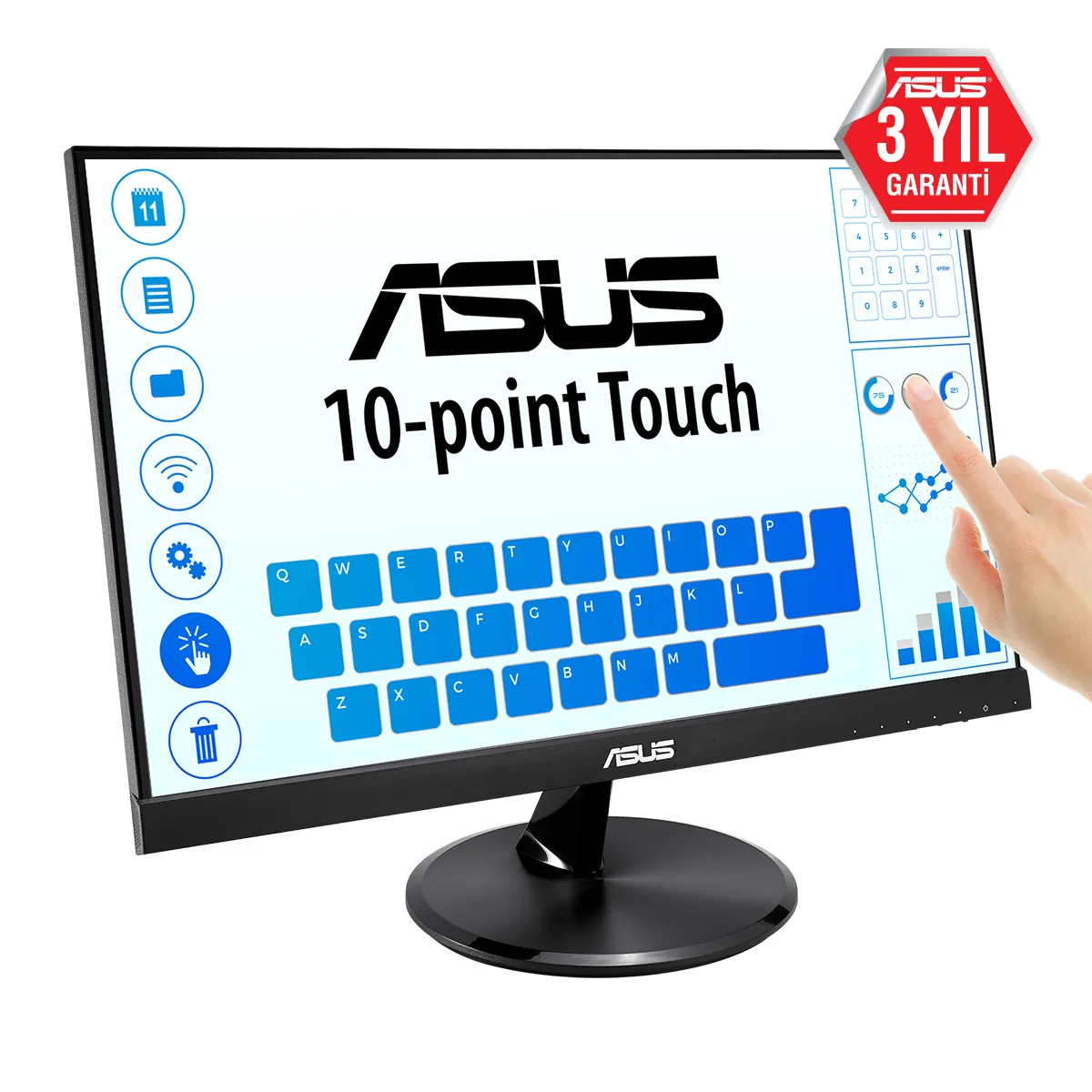 Asus 21.5" VT229H 1920x1080 5ms IPS HDMI/VGA +Speaker +VESA +Dokunmatik