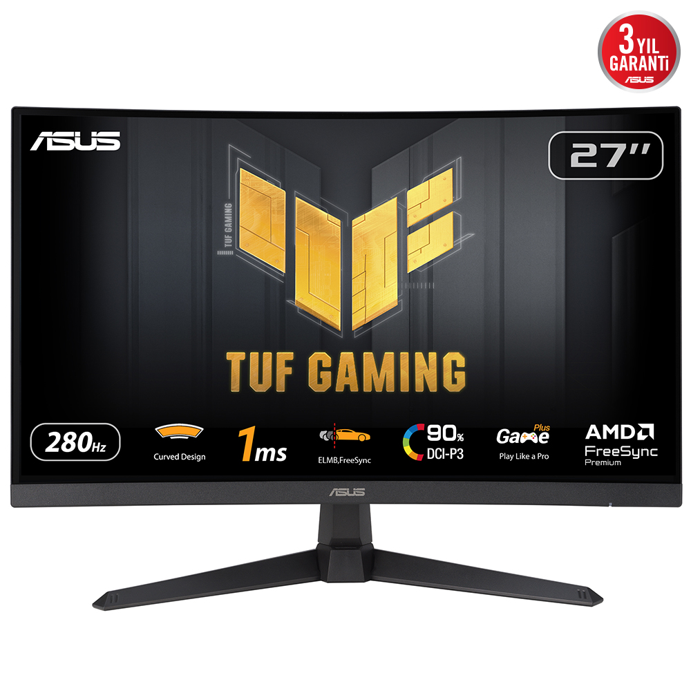 Asus 27" Tuf Gaming VG27VQM1B 1920x1080 1ms 280Hz DP/HDMI +VESA +Speaker +Curved
