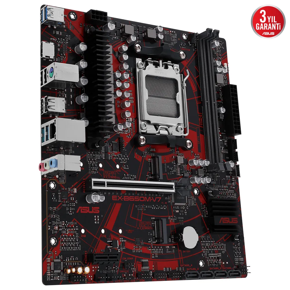Asus Ex-B650m-V7 Am5 Ddr5 Ses Glan Hdmi Sata3 Usb3.2 Matx