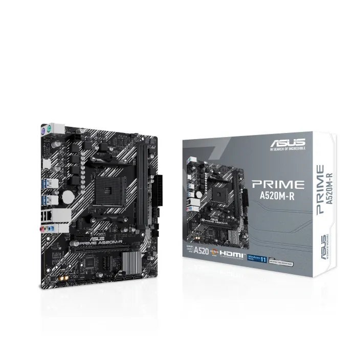 Asus Prime A520M-R AM4 DDR4 Ses Glan Hdmi Sata3 Usb2.0 Matx
