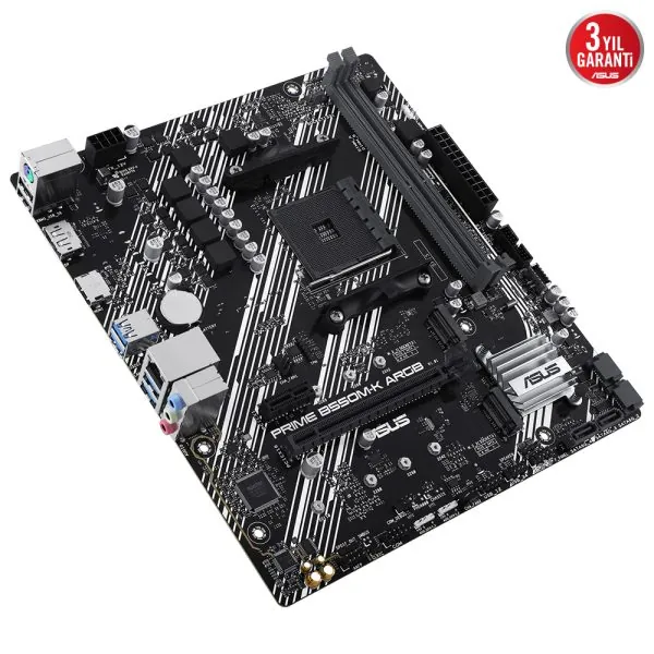 Asus Prime B550M-K ARGB AM4 DDR4 Ses Glan DP/HDMI SATA3 USB3.2 mATX