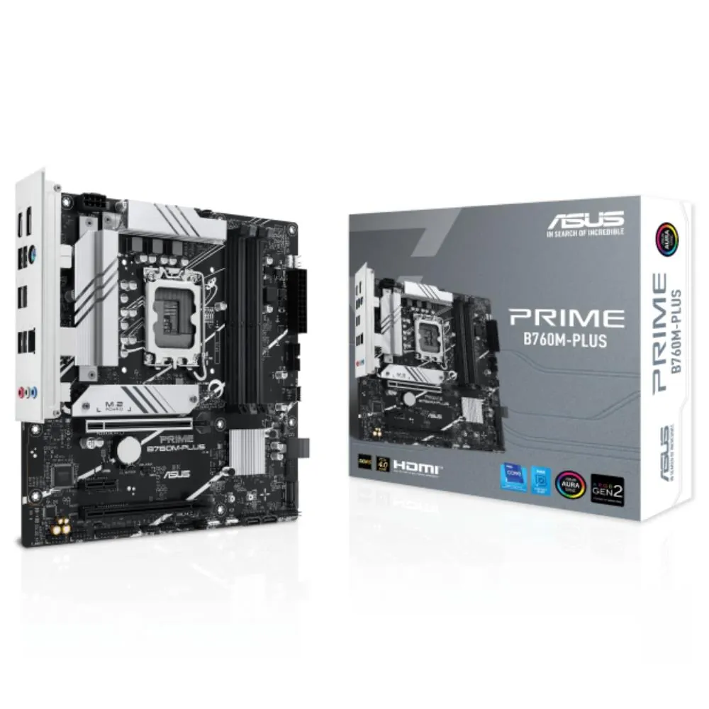 Asus Prime B760M-Plus 1700P DDR5 Ses Glan DP/HDMI Sata3 Usb2.0 Matx