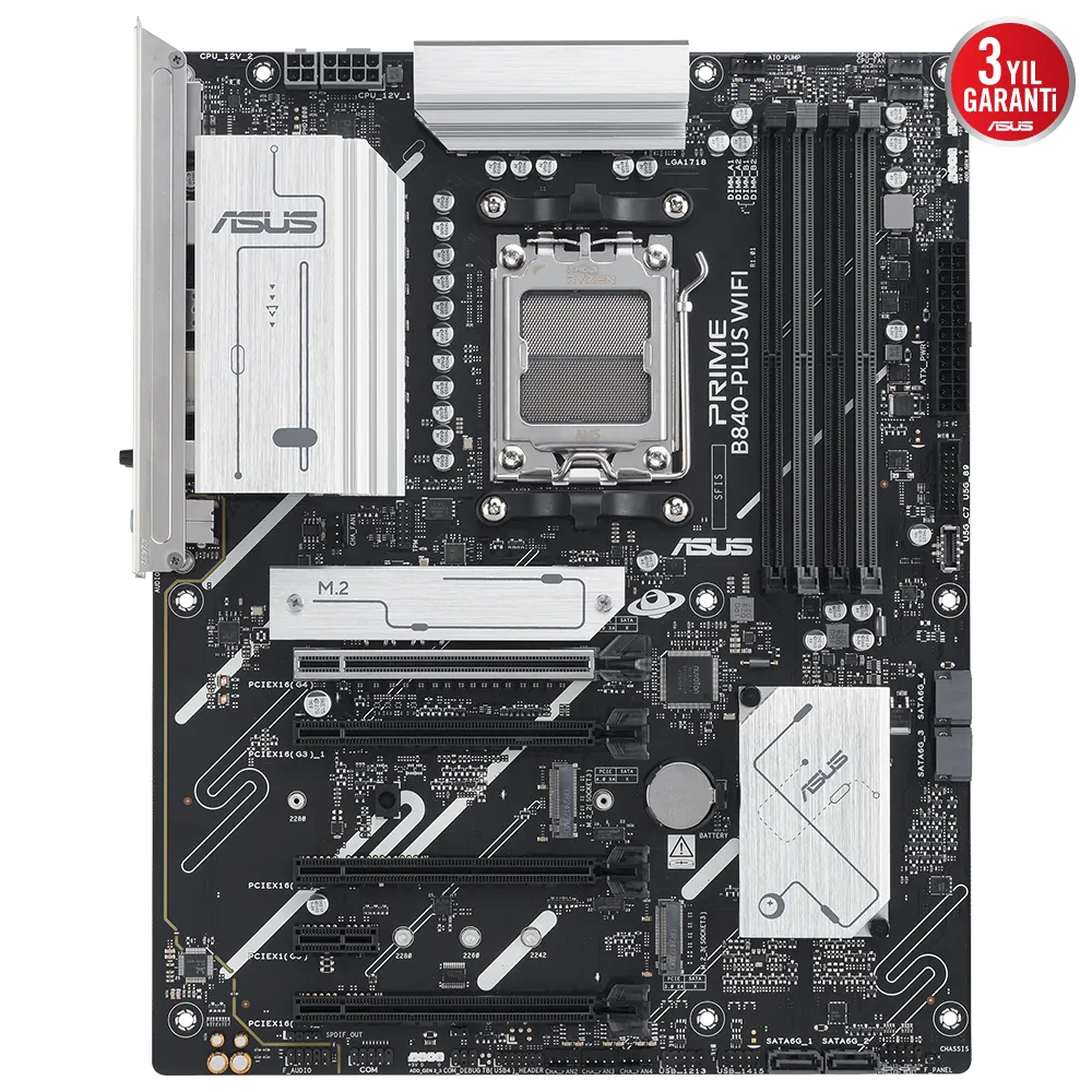 Asus Prime B840-Plus Wifi AM5 DDR5 Ses Glan DP/HDMI SATA3 USB3.2 ATX