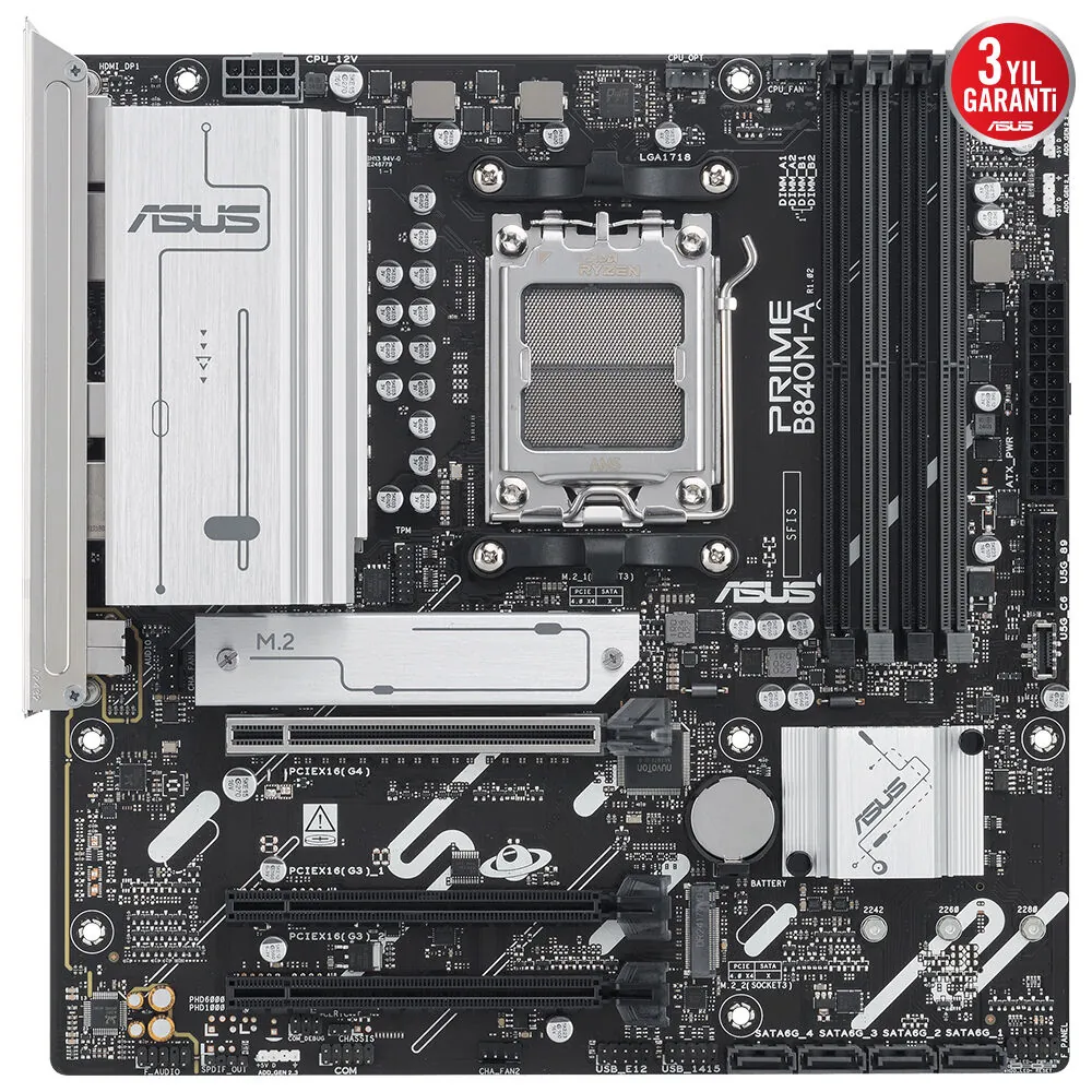 Asus Prime B840M-A-CSM AM5 DDR5 Ses Glan DP/HDMI Sata3 Usb3.2 Matx