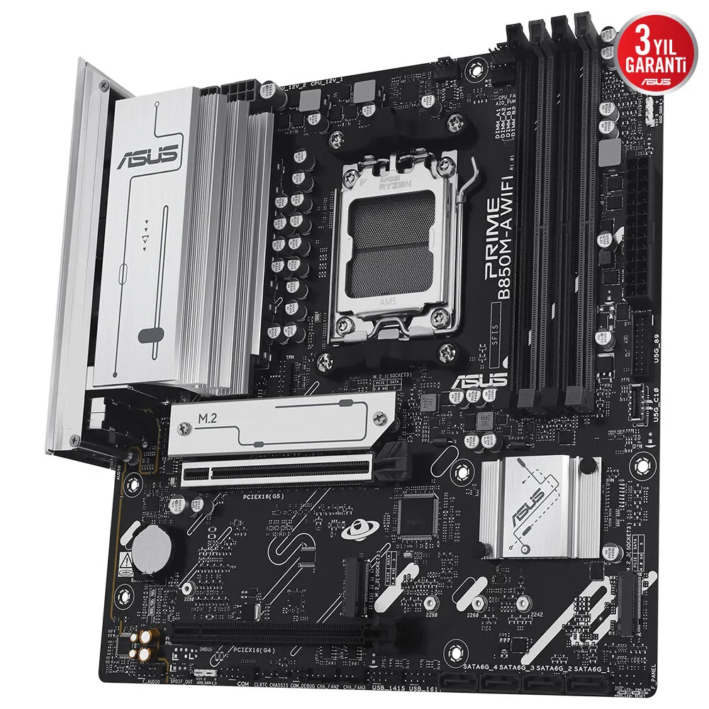 Asus Prime B850M-A Wifi AM5 DDR5 Ses GLAN DP/HDMI SATA3 USB3.2 mATX
