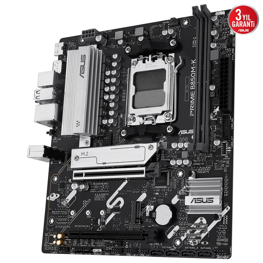 Asus Prime B850M-K AM5 DDR5 Ses GLAN DP/HDMI SATA3 USB3.2 mATX