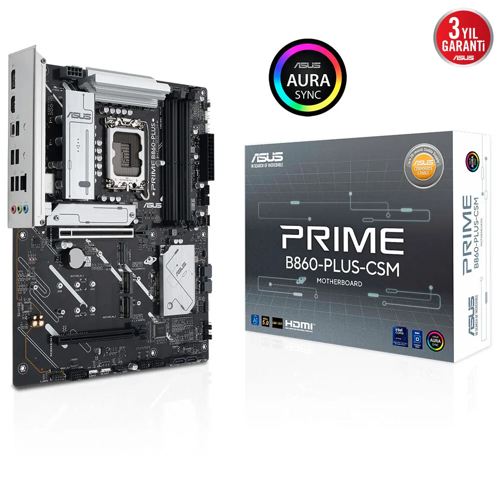 Asus Prime B860-Plus-CSM 1851P DDR5 Ses GLAN DP/HDMI SATA3 USB3.2 ATX