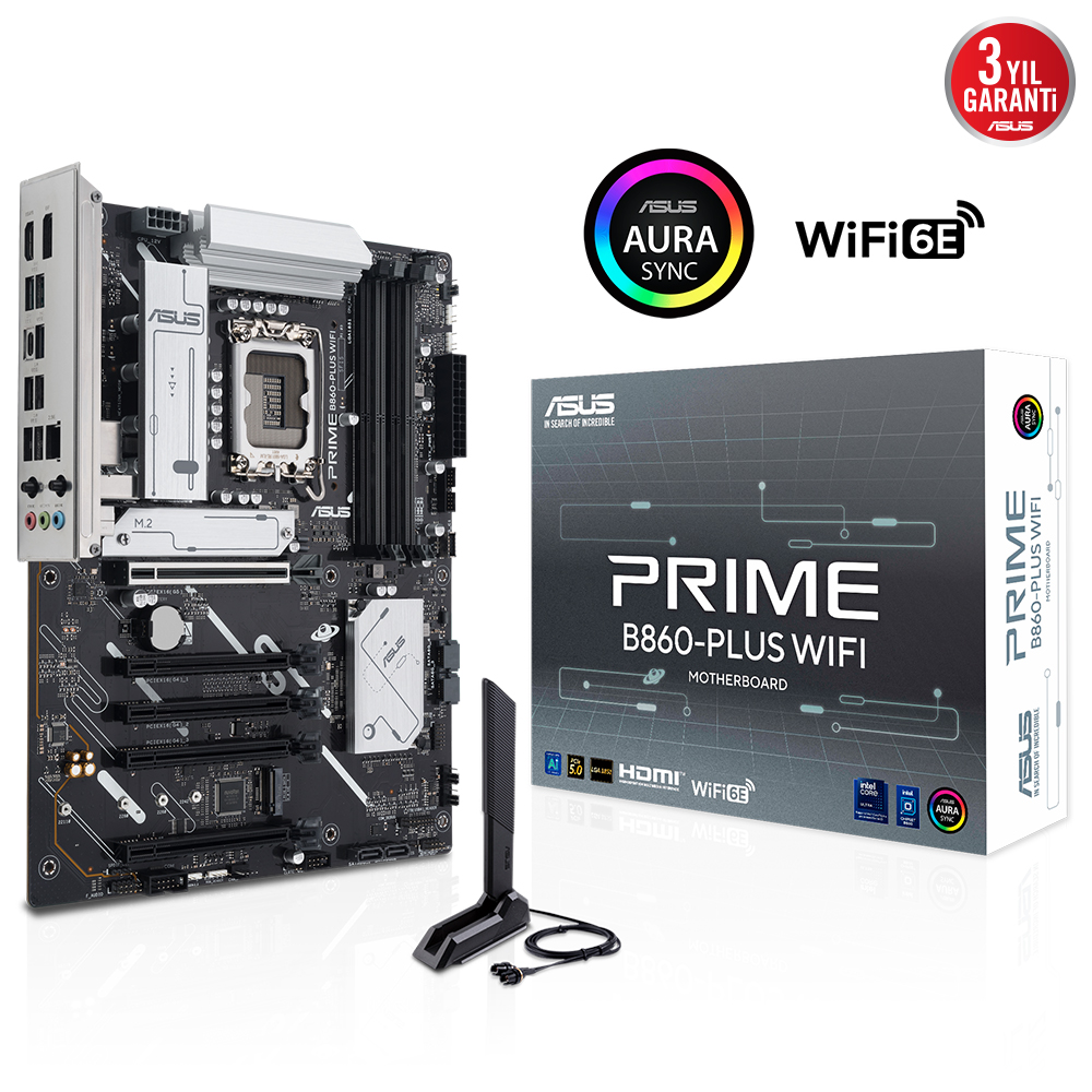 Asus Prime B860-Plus WiFi 1851P DDR5 Ses GLAN DP/HDMI SATA3 USB3.2 ATX