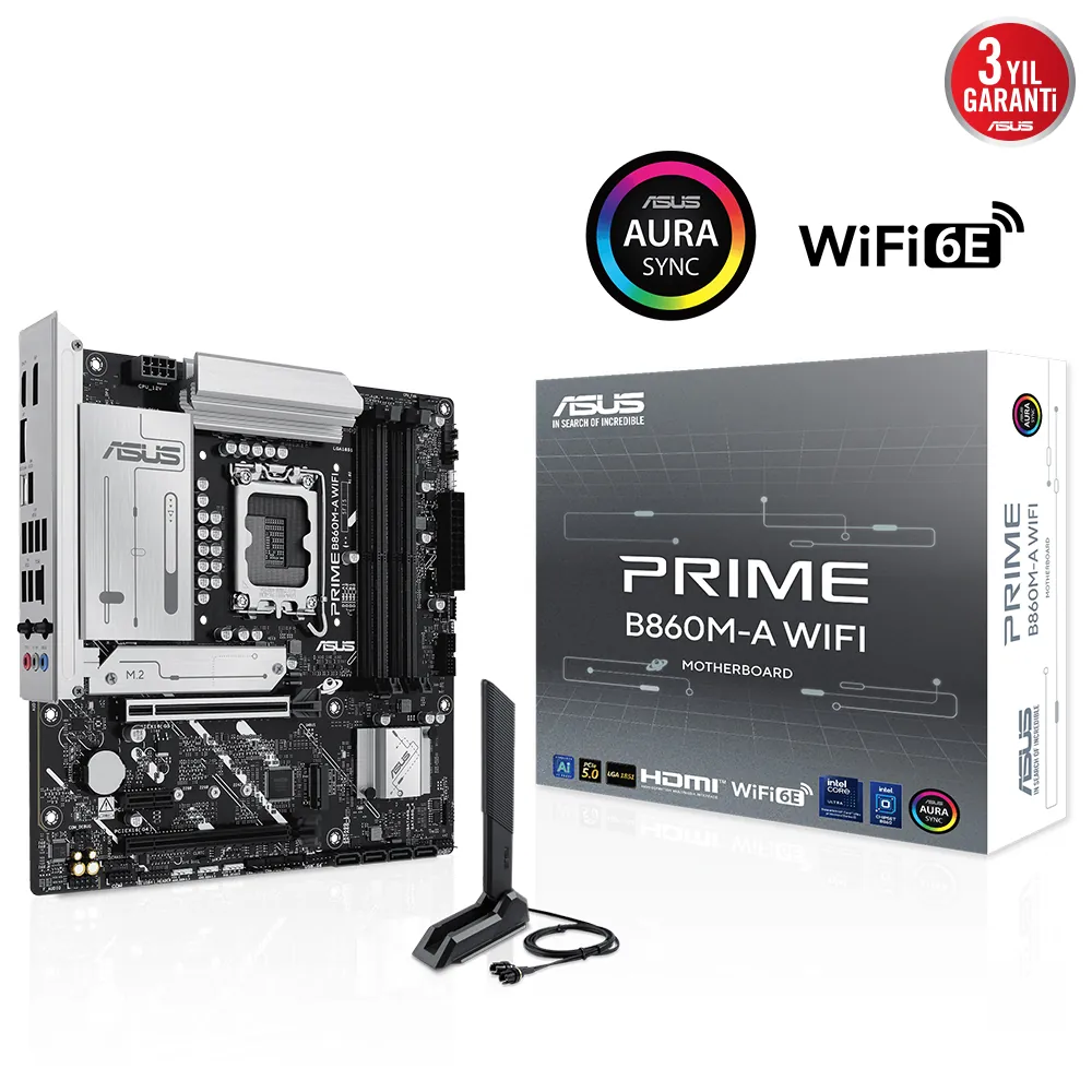 Asus Prime B860M-A WiFi 1851P DDR5 Ses GLAN DP/HDMI SATA3 USB3.2 mATX