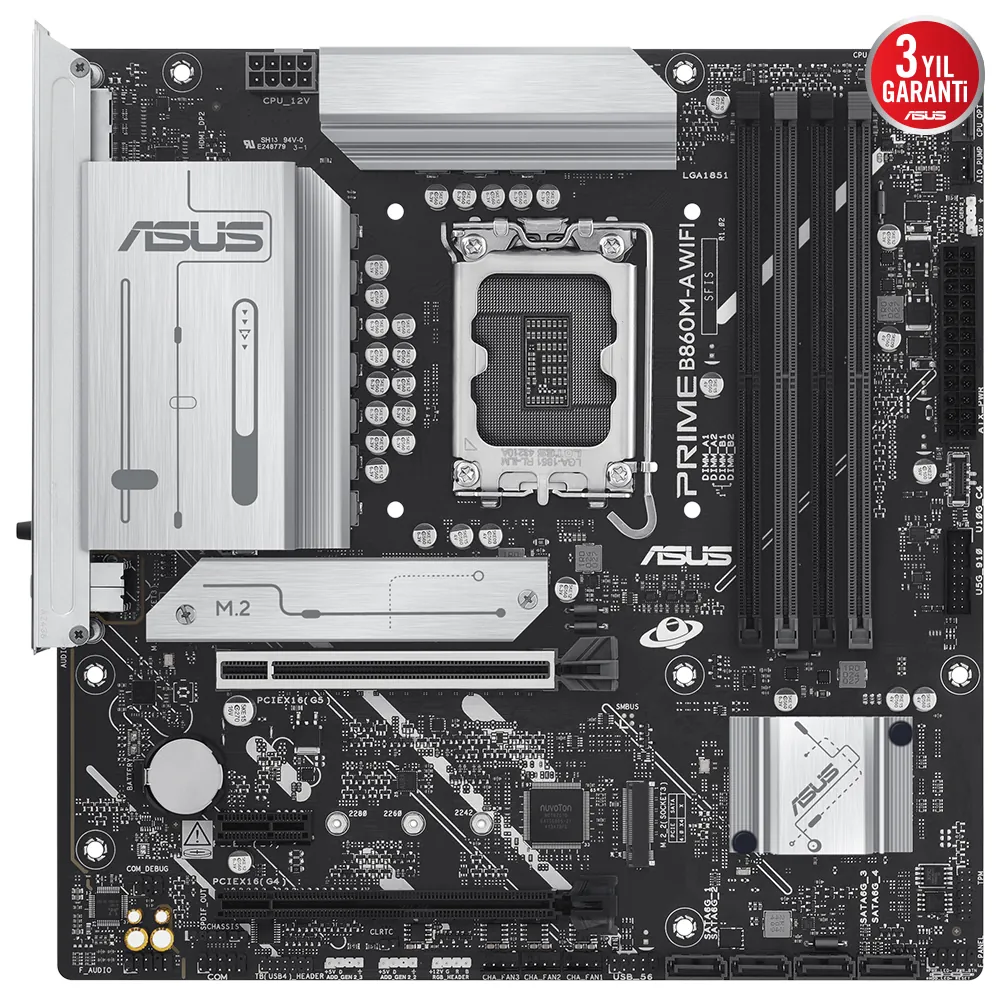 Asus Prime B860M-A WiFi 1851P DDR5 Ses GLAN DP/HDMI SATA3 USB3.2 mATX