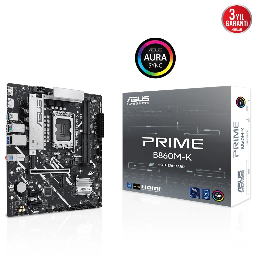 Asus Prime B860M-K 1851P DDR5 Ses GLAN DP/HDMI SATA3 USB3.2 mATX