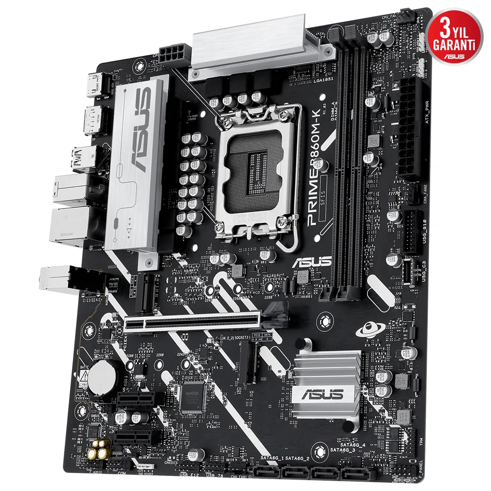 Asus Prime B860M-K 1851P DDR5 Ses GLAN DP/HDMI SATA3 USB3.2 mATX