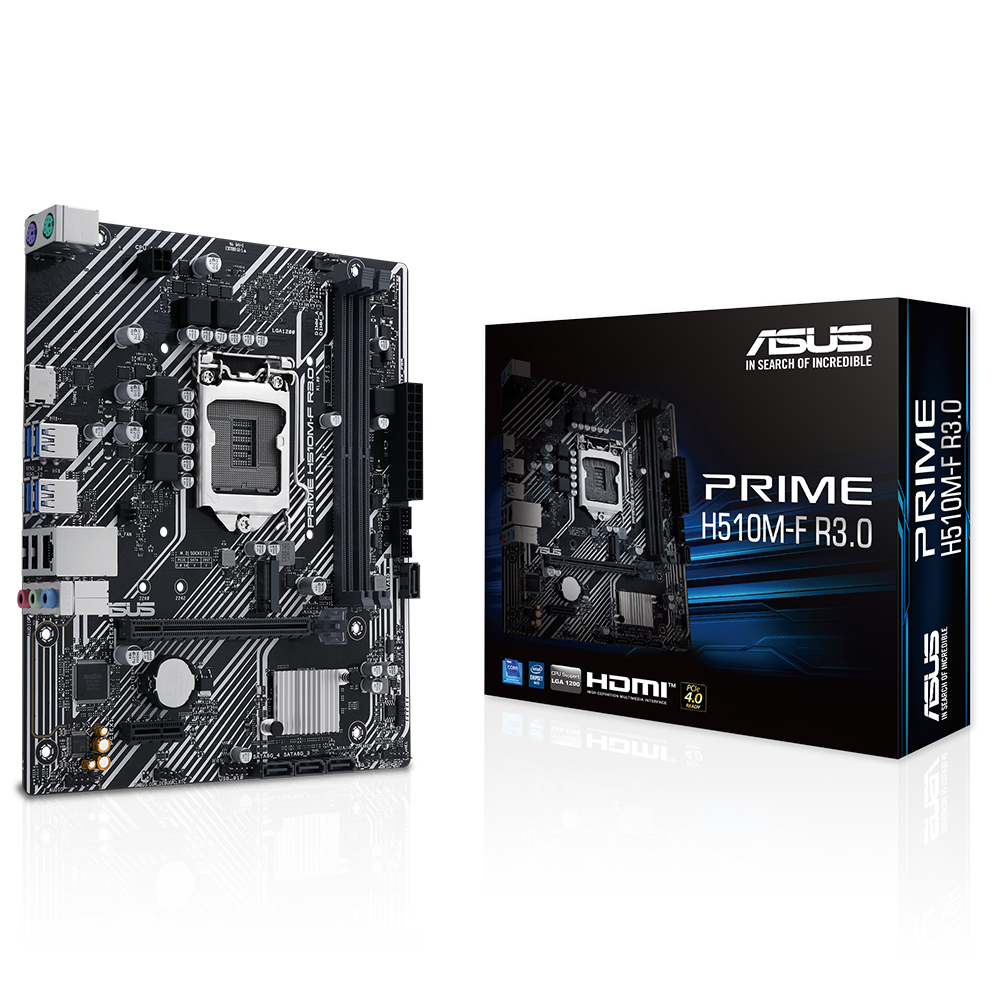 Asus Prime H510M-F R3.0 1200p DDR4 Ses GLAN HDMI SATA3 USB3.2 mATX