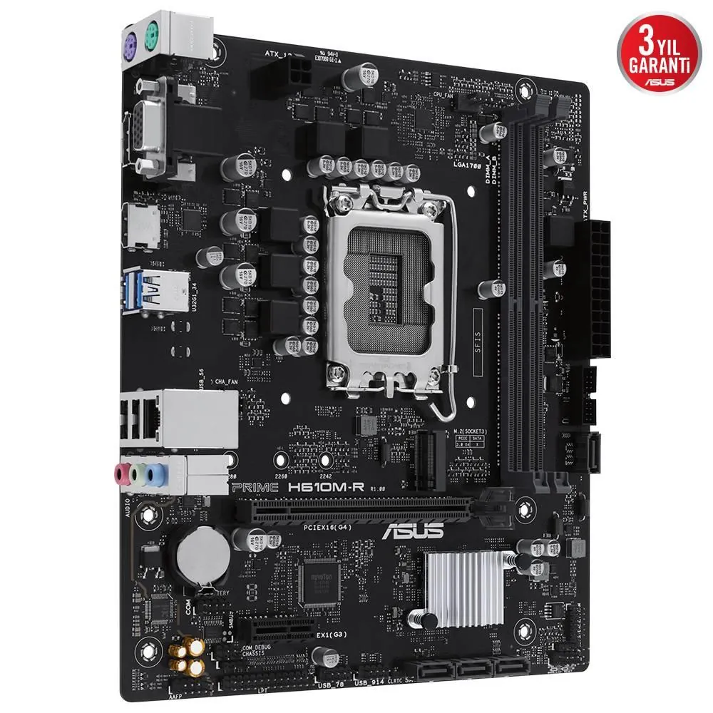 Asus Prime H610M-R-SI Intel H610 LGA1700 DDR5 5600 DP HDMI VGA M.2 USB 3.2 mATX