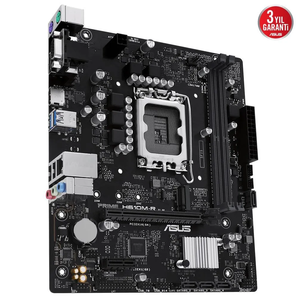 Asus Prime H610M-R-SI Intel H610 LGA1700 DDR5 5600 DP HDMI VGA M.2 USB 3.2 mATX