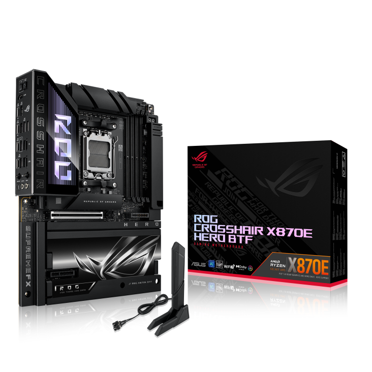 Asus Rog Crosshair X870E Hero Btf Am5 Ddr5 Ses Glan Hdmi/Usb Sata3 Usb3.2 Atx