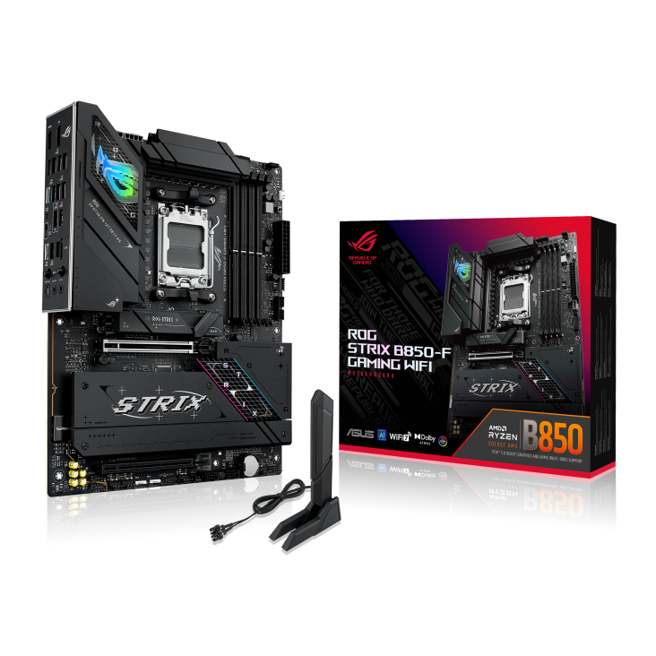Asus Rog Strix B850-F Gaming Wifi AM5 DDR5 Ses Glan DP/Hdmi Sata3 Usb3.2 Atx