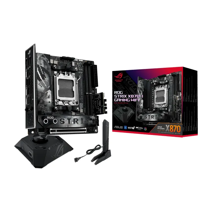Asus Rog Strix X870-I Gaming Wifi AM5 DDR5 Ses Glan Hdmi/Usb Sata3 Usb3.2 mITX