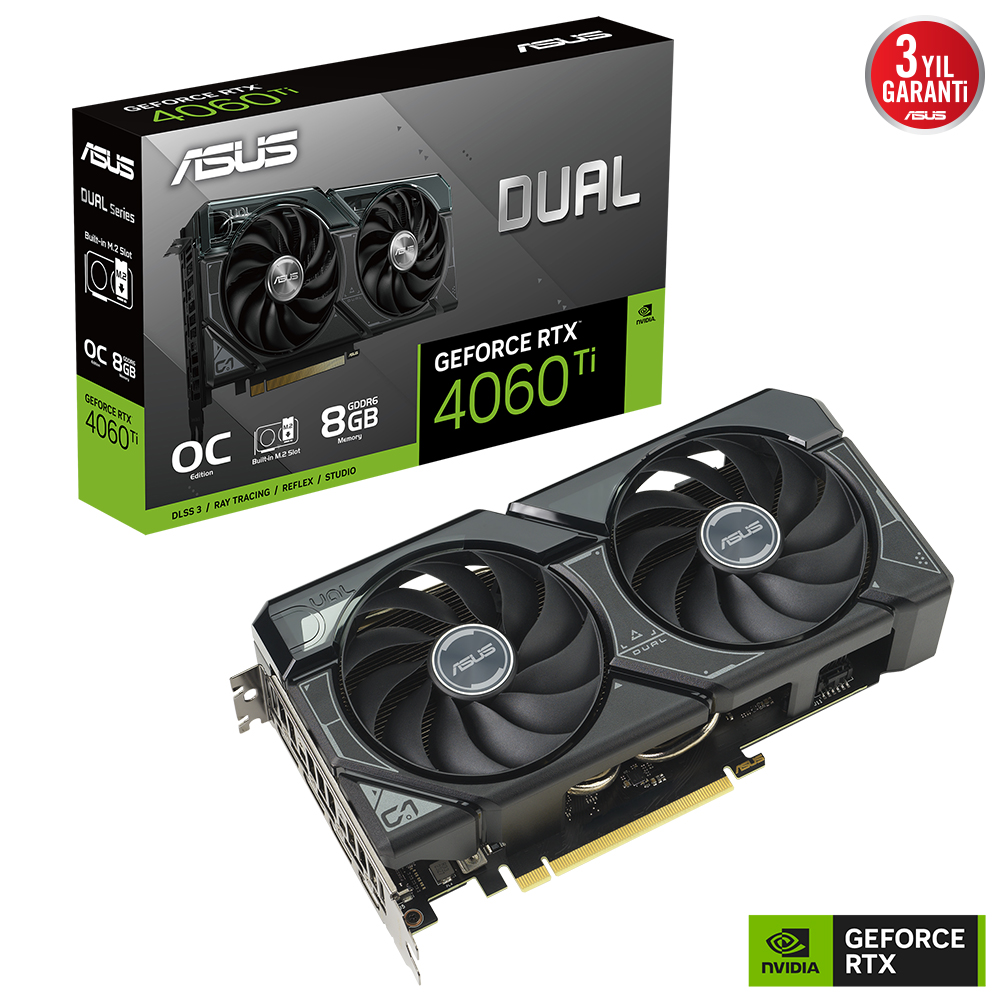 Asus RTX 4060 Ti 8GB GDDR6 128Bit 3xDP/HDMI (Dual-RTX4060Ti-O8G-SSD)