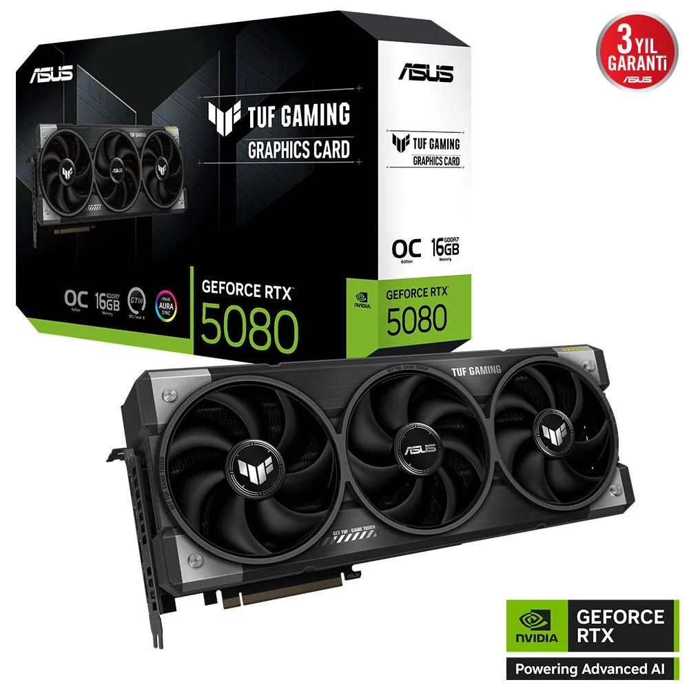 Asus Rtx5080 16gb Gddr7 256bit 3xdp/2xhdmi (Tuf-Rtx5080-O16g-Gaming)