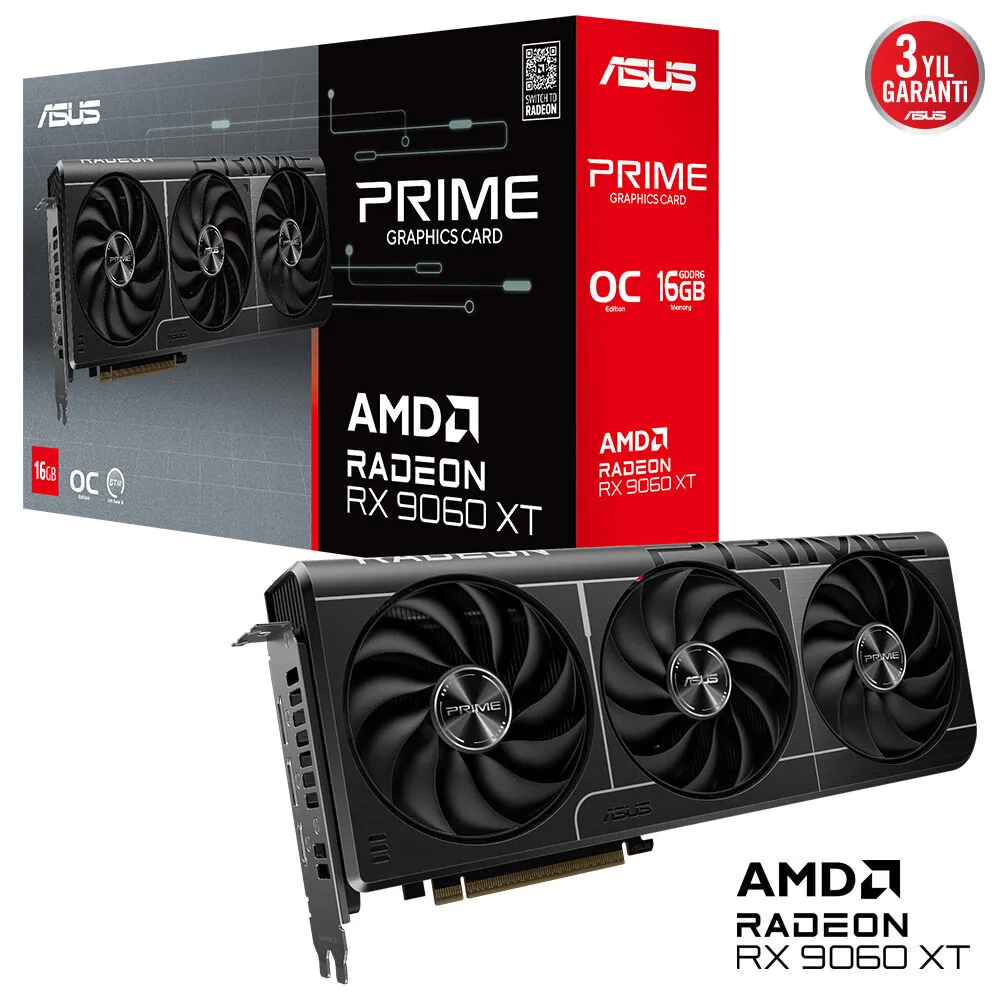 Asus Rx9060xt 16gb Gddr6 128bit 2xDP/HDMI (Prime-Rx9060xt-O16g)