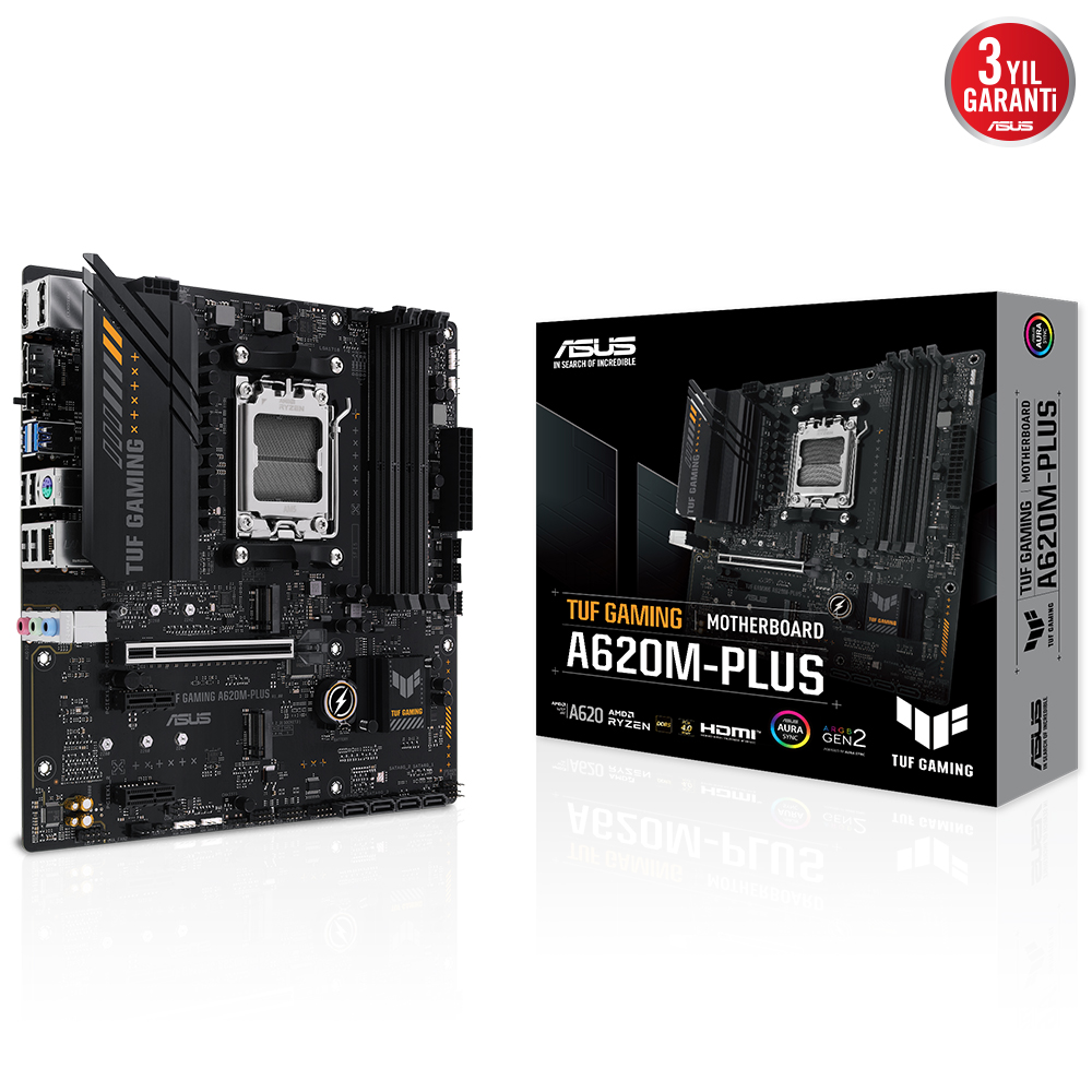 Asus Tuf Gaming A620M-Plus AM5 DDR5 Ses Glan 2xDP/HDMI Sata3 Usb3.2 Matx