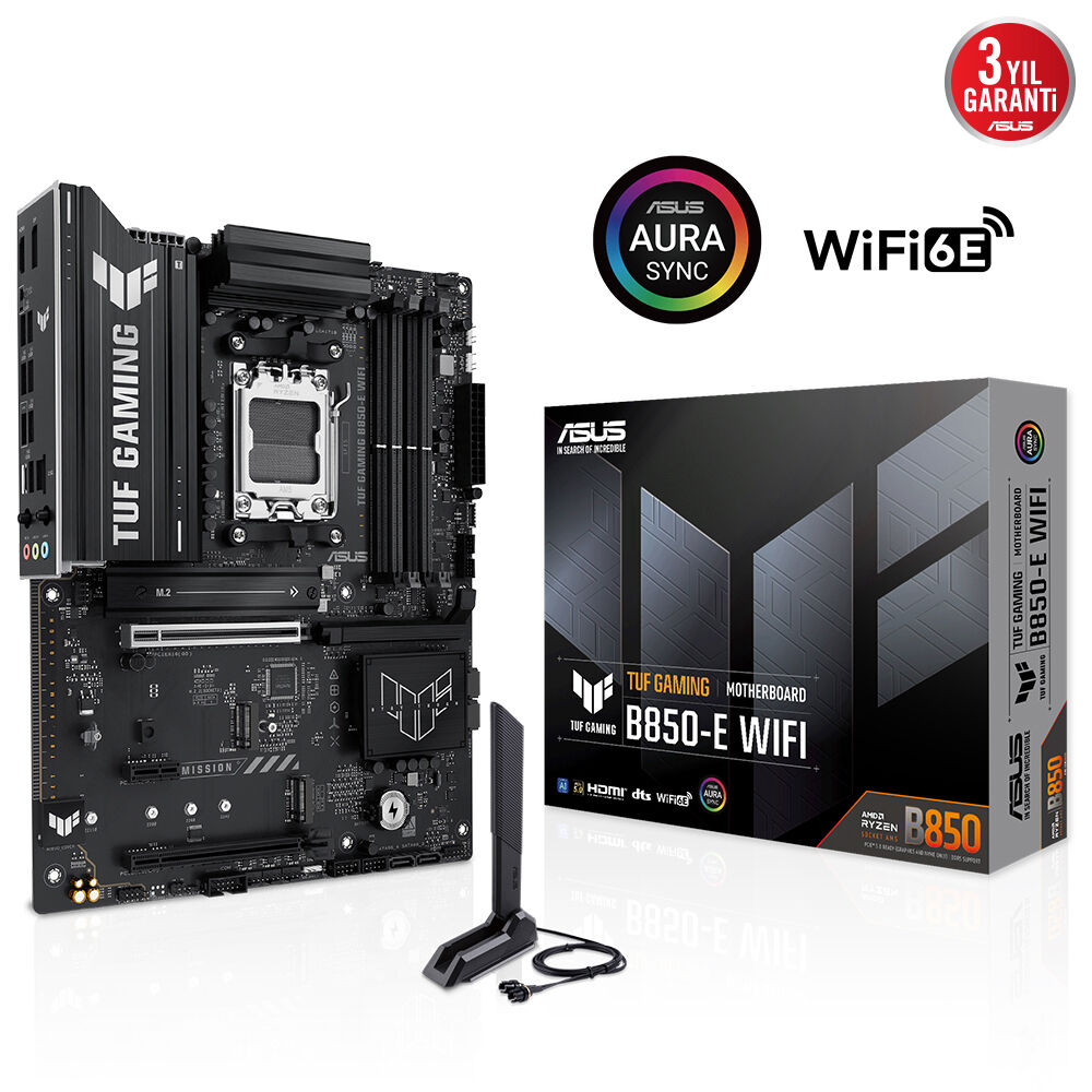Asus Tuf Gaming B850-E WiFi AM5 DDR5 Ses Glan DP/HDMI Sata3 USB3.2 ATX