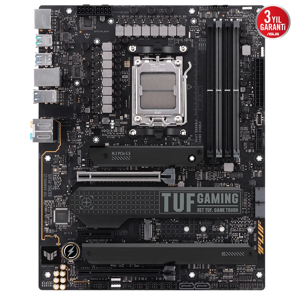 Asus TUF Gaming X670E-Plus AM5 DDR5 Ses GLAN DP/HDMI SATA3 USB3.2 ATX