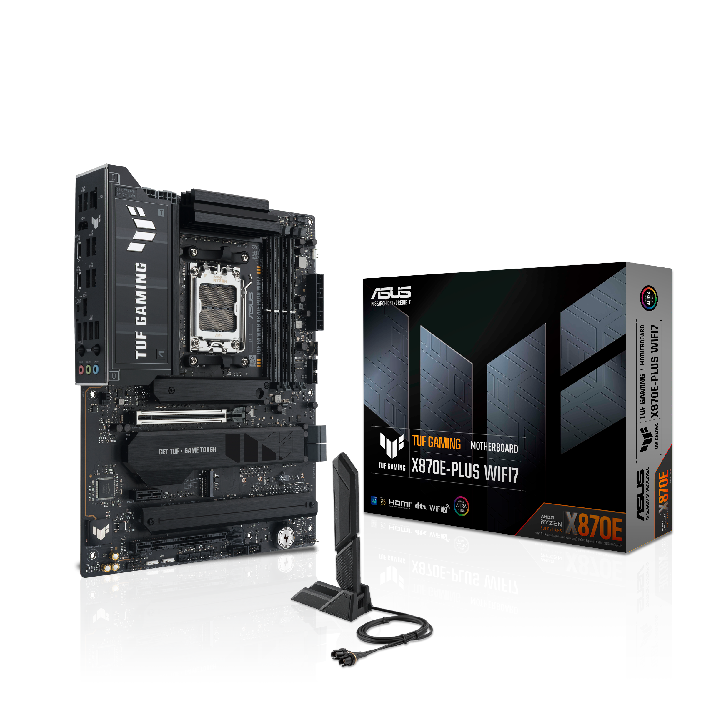Asus Tuf Gaming X870e-Plus Wifi7 Am5 Ddr5 Ses Glan Hdmi/Usb Sata3 Usb3.2 Atx
