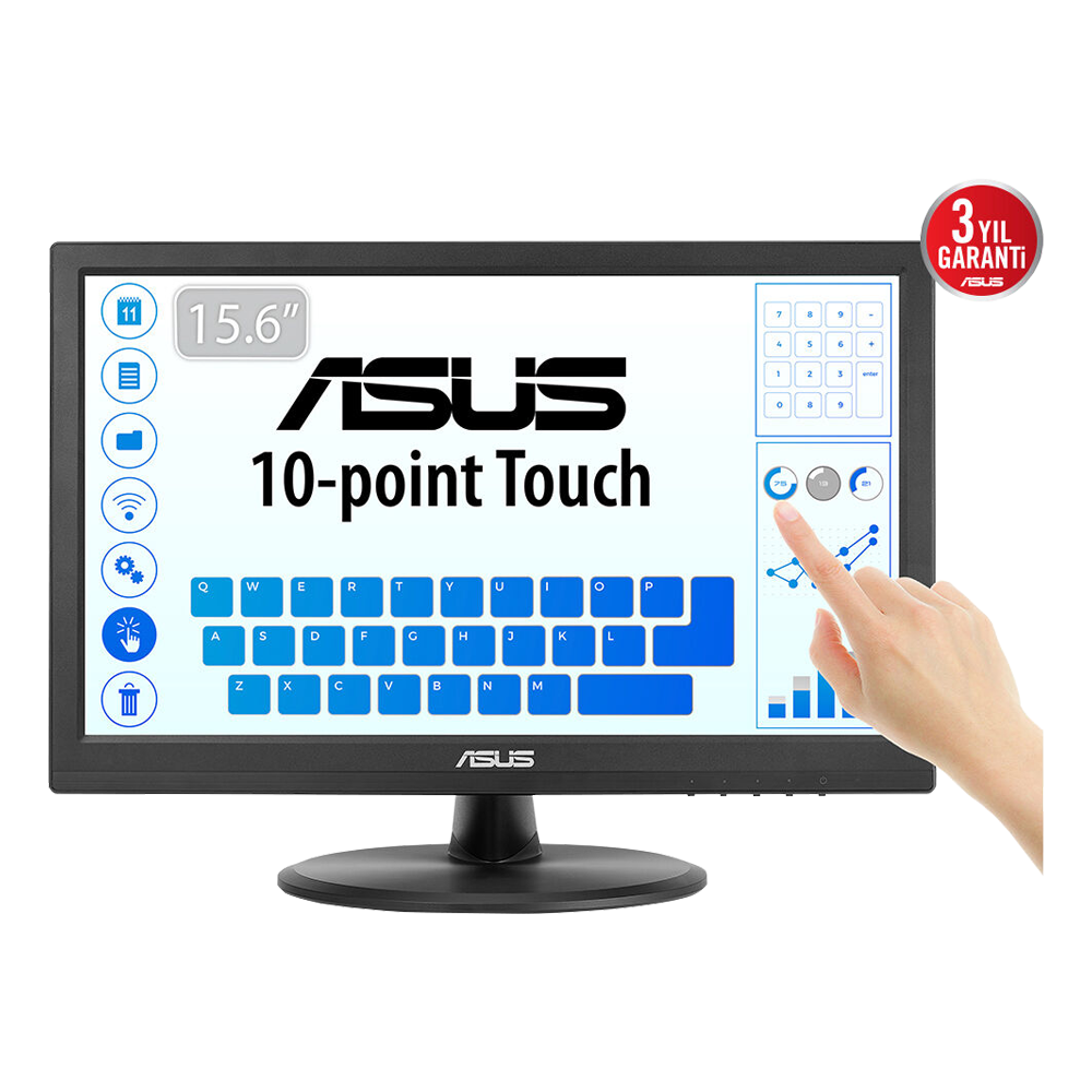 Asus VT169HE 15.6" 1920x1080 5ms 60Hz IPS HDMI/VGA Dokunmatik EyeCare VESA