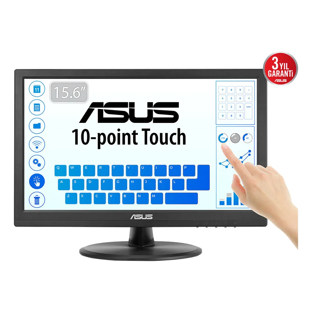 Asus VT169HE 15.6" 1920x1080 5ms 60Hz IPS HDMI/VGA Dokunmatik EyeCare VESA