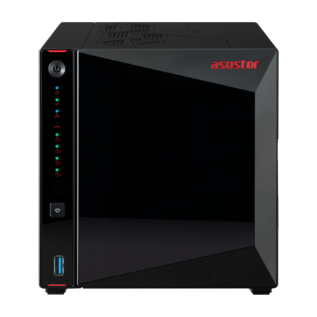 Asustor AS5404T 4 Slot Tower NAS Celeron 2GHz Quad 4GB DDR4 2x2.5GBE